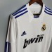 Real Madrid 10/11 Home White Long Sleeve Soccer Jersey